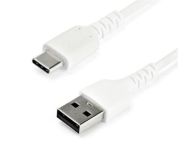 StarTech 2m USB A to USB C Charging Cable - Durable Fast Charge & Sync USB 2.0 to USB Type C Data Cord - Rugged TPE Jacket Aramid Fiber M/M 60W White - Samsung S10, iPad Pro, Pixel