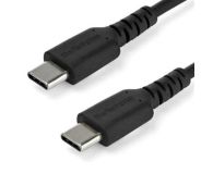 StarTech 1m USB C Charging Cable - Durable Fast Charge & Sync USB 3.1 Type C to USB C Laptop Charger Cord - TPE Jacket Aramid Fiber M/M 60W Black - Samsung S10 S20 iPad Pro MS Surface