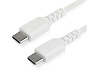 StarTech 1m USB C Charging Cable - Durable Fast Charge & Sync USB 3.1 Type C to USB C Laptop Charger Cord - TPE Jacket Aramid Fiber M/M 60W White - Samsung S10 S20 iPad Pro MS Surface