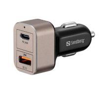 Sandberg Car Charger 1xQC3.0+1xUSBC 24W
