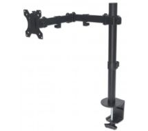 TV & Monitor Mount, Desk, Full Motion, 1 screen, Screen Sizes: 10-27", Black,
