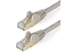 StarTech 10 m CAT6a Ethernet Cable - 10 Gigabit Shielded Snagless RJ45 100W PoE Patch Cord - 10GbE STP Category 6a Network Cable w/Strain Relief - Grey Fluke Tested UL/TIA Certified