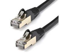StarTech 7 m CAT6a Ethernet Cable - 10 Gigabit Shielded Snagless RJ45 100W PoE Patch Cord - 10GbE STP Category 6a Network Cable w/Strain Relief - Black Fluke Tested UL/TIA Certified