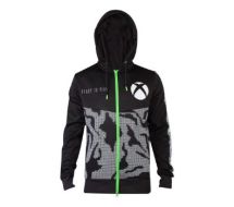 Microsoft Xbox Tech All-over Print Full Length Zipper Hoodie, Male, Extra Extra Large, Black (HD143567XBX-2XL)