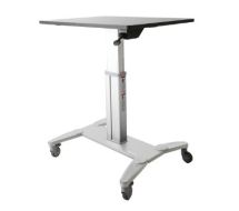 StarTech Mobile Standing Desk - Portable Sit Stand Ergonomic Height Adjustable Cart on Wheels - 