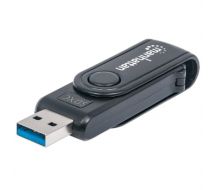 USB-A Mini Multi-Card Reader/Writer, 5 Gbps (USB 3.2 Gen1 aka USB 3.0) 
