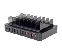 Charging Station, 10x USB-A Ports, Outputs: 1x 2.4A (QC 2.0) 