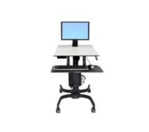 WorkFit-C - Single LD Sit-Stand Workstation - Multimedia-Wagen - Schwarz - Gr