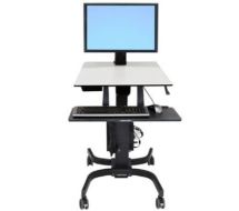 WorkFit-C - Single HD Sit-Stand Workstation - Multimedia-Wagen - Schwarz - Gr