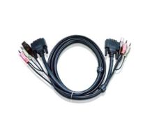 Aten 6ft USB DVI-D Single Link KVM cable 1.8 m Black