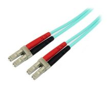 StarTech Aqua OM4 Duplex Multimode Fiber Optic Cable - 100 Gb - 50/125 - LSZH - LC/LC - 1 m