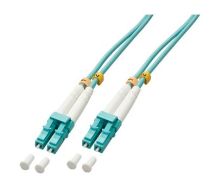 Lindy 200m OM3 LC Duplex fibre optic cable Turquoise