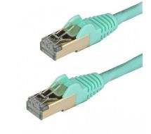 StarTech 1 m CAT6a Ethernet Cable - 10 Gigabit Shielded Snagless RJ45 100W PoE Patch Cord - 10GbE STP Category 6a Network Cable w/Strain Relief - Aqua Fluke Tested UL/TIA Certified