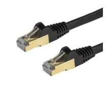 StarTech 3 m CAT6a Ethernet Cable - 10 Gigabit Shielded Snagless RJ45 100W PoE Patch Cord - 10GbE STP Category 6a Network Cable w/Strain Relief - Black Fluke Tested UL/TIA Certified