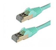 StarTech 0.50 m CAT6a Ethernet Cable - 10 Gigabit Shielded Snagless RJ45 100W PoE Patch Cord - 10GbE STP Category 6a Network Cable w/Strain Relief - Aqua Fluke Tested UL/TIA Certified