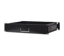 19" Schublade, 2 HE, 350 mm Fachbodentiefe, ausziehbar, schwarz - Rack Storag