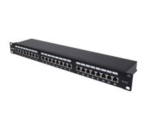 24-Port Cat6a Patchpanel, geschirmt, 24 Ports, FTP, 1 HE, Klemmleisten mit 90