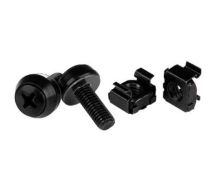 StarTech M6 x 12mm - Screws and Cage Nuts - 50 Pack, Black