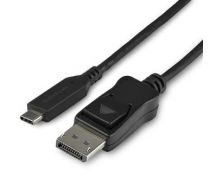 StarTech 3.3ft/1m USB C to DisplayPort 1.4 Cable - 8K/5K/4K USB Type-C to DP 1.4 Alt Mode Video Adapter Converter - HBR3/HDR/DSC - 8K 60Hz DP Monitor Cable - USB-C/Thunderbolt 3