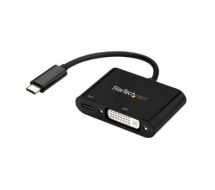 StarTech USB-C to DVI Adapter with USB Power Delivery - 1920 x 1200 - Black