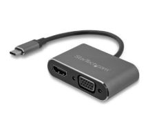 StarTechcom USB-C to VGA and HDMI Adapter - 2-in-1 - 4K 30Hz - Space