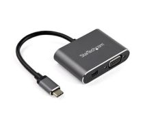 StarTech USB C Multiport Video Adapter - USB-C to 4K 60Hz Mini DisplayPort 1.2 or 1080p VGA Monitor Adapter - USB Type-C 2-in-1 MDP HBR2 HDR/VGA Display Converter - TB3 Compatible