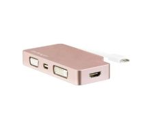 StarTech 4-in-1 USB-C Multiport Video Adapter - Aluminum - 4K 30Hz - Rose Gold