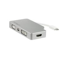 StarTech 4-in-1 USB-C Multiport Video Adapter - Aluminum - 4K 30Hz - Silver