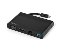 StarTech USB C Multiport Adapter with HDMI, VGA, Gigabit Ethernet & USB 3.0 - USB C to 4K HDMI or 1080p VGA Display Mini Dock Hub - USB Type-C Travel Docking Station USB-C Laptops