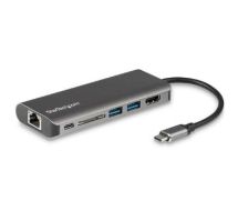 StarTech USB C Multiport Adapter - Portable USB-C Dock to 4K HDMI, 2-pt USB 3.0 Hub, SD/SDHC, GbE, 60W PD Pass-Through - USB-C Travel Mini Docking Station - USB Type-C/Thunderbolt 3