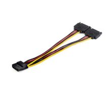 SATA auf 4-pin Molex Y-Kabel (15cm, dual SATA Stromkabel, 4-pol Splitter, PVC) 