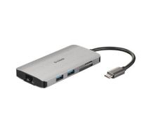 D-Link DUB M810 USB-C 3.0 (Thunderbolt 3) Ausg�nge: HDMI 1.4 / RJ-45 / 3x USB-A 3.0 / USB-C / Cardreader