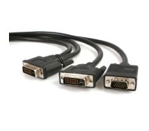 StarTech 6 ft DVI-I Male to DVI-D Male and HD15 VGA Male Video Splitter Cable