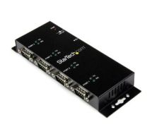 StarTech 4 Port USB to DB9 RS232 Serial Adapter Hub �� Industrial DIN Rail and Wall Mountable