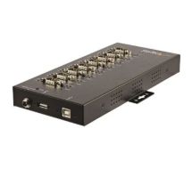 StarTech 8 Port Serial Hub USB to RS232/RS485/RS422 Adapter - Industrial USB 2.0 to DB9 Serial Converter Hub - IP30 Rated - Din Rail Mountable Metal Serial Hub - 15kV ESD Protection