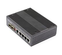 StarTech Industrial 5 Port Gigabit Ethernet Switch - 4 PoE RJ45 +2 SFP Slots 30W PoE+ 12-48VDC 1