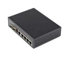 StarTech Industrial 5 Port Gigabit Ethernet Switch 5 PoE RJ45 +2 SFP Slots 30W PoE+ 48VDC 10/100