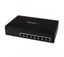 StarTech 8 Port Unmanaged Industrial Gigabit Power over Ethernet Switch - 802.3af/at PoE+ Switch - Wall Mountable