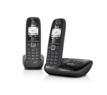 Gigaset AS405A Duo Analog/DECT telephone Black Caller ID