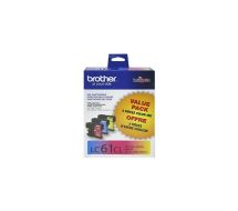 Brother LC61CL 3-Pack Ink Cartridge, 325 Page-Yield, Cyan Magenta Yellow