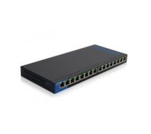 Linksys LGS116P-UK network switch Unmanaged L7 Gigabit Ethernet (10/100/1000) Black Power over Ethernet (PoE)