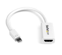 StarTech Mini DisplayPort to HDMI Adapter - Active mDP to HDMI Video Converter - 4K 30Hz - Mini DP or Thunderbolt 1/2 Mac/PC to HDMI Monitor/TV/Display - mDP 1.2 to HDMI Adapter Dongle - White