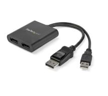 StarTech 2-Port Multi Monitor Adapter - DisplayPort 1.2 MST Hub - Dual 4K 30Hz or 1080p - USB Bus Powered - Video Splitter Extended Desktop Mode on Windows PCs Only - DP to 2x DP