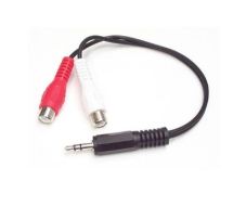 15cm Audiokabel 3,5mm Klinke auf 2x Cinch (Stecker/Buchse) 