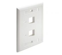 Tripp Lite 2-Port Dual Outlet RJ45 Universal Keystone Face Plate / Wall Plate, White