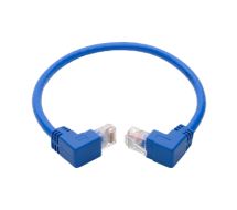 Tripp Lite Up-Angle Cat6 UTP Patch Cable, RJ45, Up-Angle Male/Down-Angle Male, Gigabit, Molded, M/M, Blue, 0.31 m