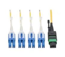 Tripp Lite MTP/MPO (APC) to 8xLC (UPC) Singlemode Breakout Patch Cable, 40/100 GbE, QSFP+ 40GBASE-PLR4, Plenum, Yellow, 2 m