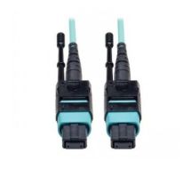 Tripp Lite MTP/MPO Patch Cable with Push/Pull Tabs, 12 Fiber, 40GbE, 40GBASE-SR4, OM3 Plenum-Rated - Aqua, 3M