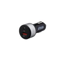 Auto-Netzteil - 27 Watt - 3 A - 2 Ausgabeanschlussstellen (USB, USB-C) 