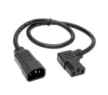 Tripp Lite Standard Computer Power Extension Cord Lead Cable, 10A, 18AWG (IEC-320-C14 to Left Angle IEC-320-C13), 0.61 m